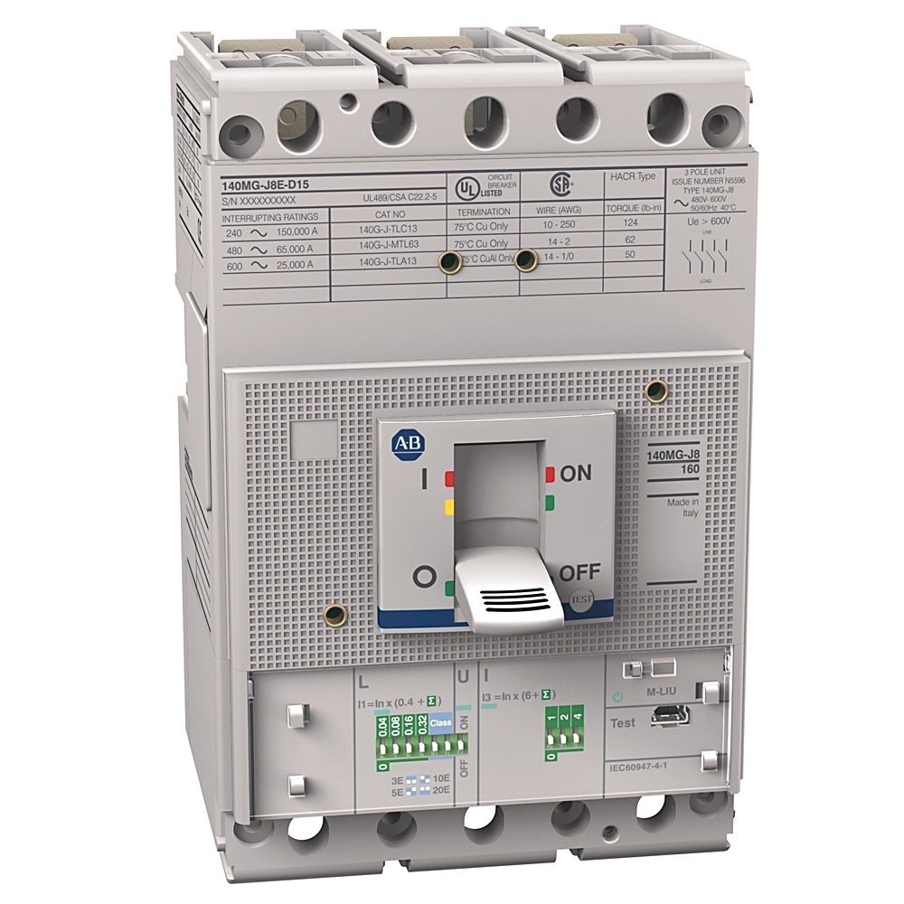 Allen-Bradley 250A J Frame Mtr Protection Ckt-Bkr 140MG-J8E-D15-FB 140MG-J8E-D15-FB