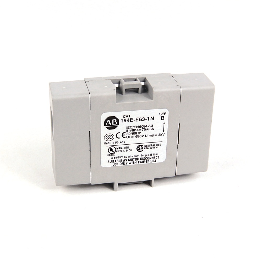 Allen-Bradley 194E Type E 40/63A Neutral Terminal 194E-E63-TN 194E-E63-TN