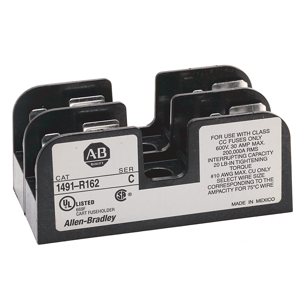 Allen-Bradley 2 Pole 600V 30 A Fuse Block 1491-R167 1491-R167