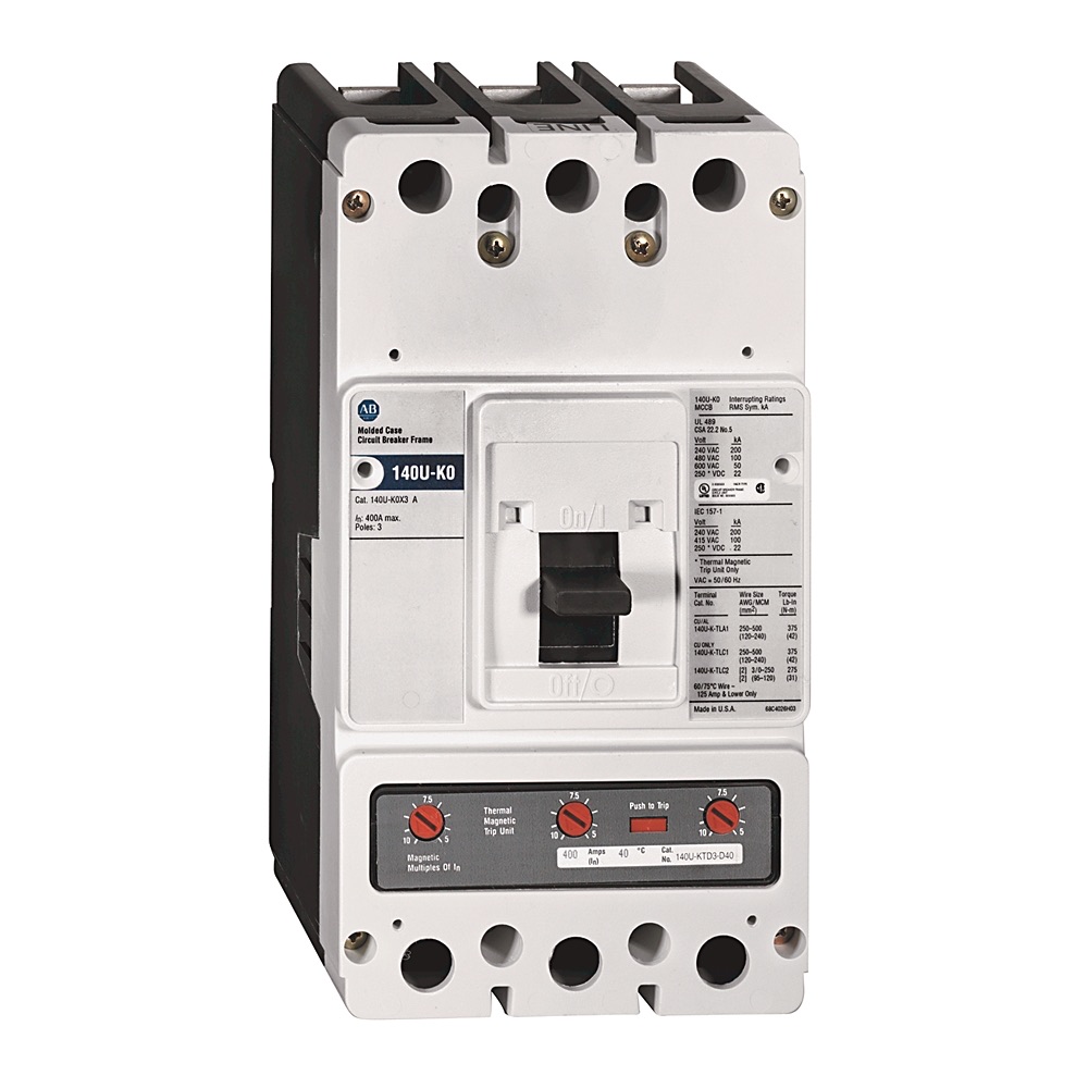 Allen-Bradley K Frame Molded Case Ckt - Bkr 140U-K3L3-D40 140U-K3L3-D40