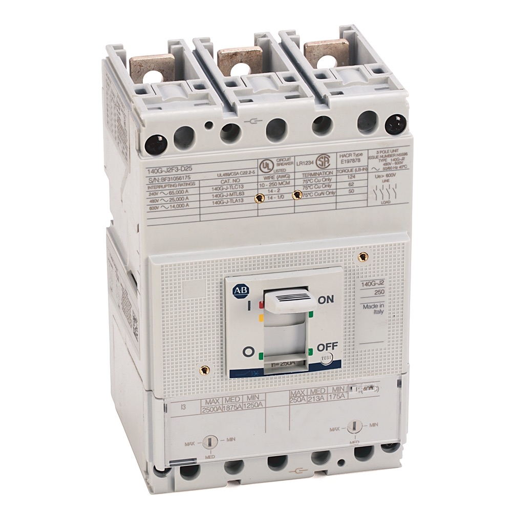 Allen-Bradley 250A J Frame Molded Case Ckt-Bkr 140G-J2F3-D16 140G-J2F3-D16