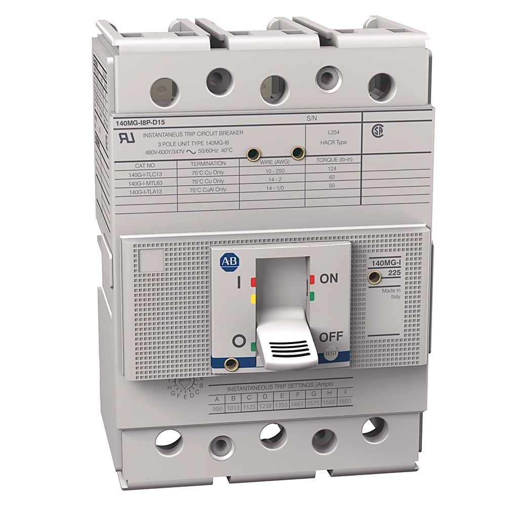 Allen-Bradley 140MG 125A I Frame Motor Ckt Protector 140MG-I8P-D12 140MG-I8P-D12
