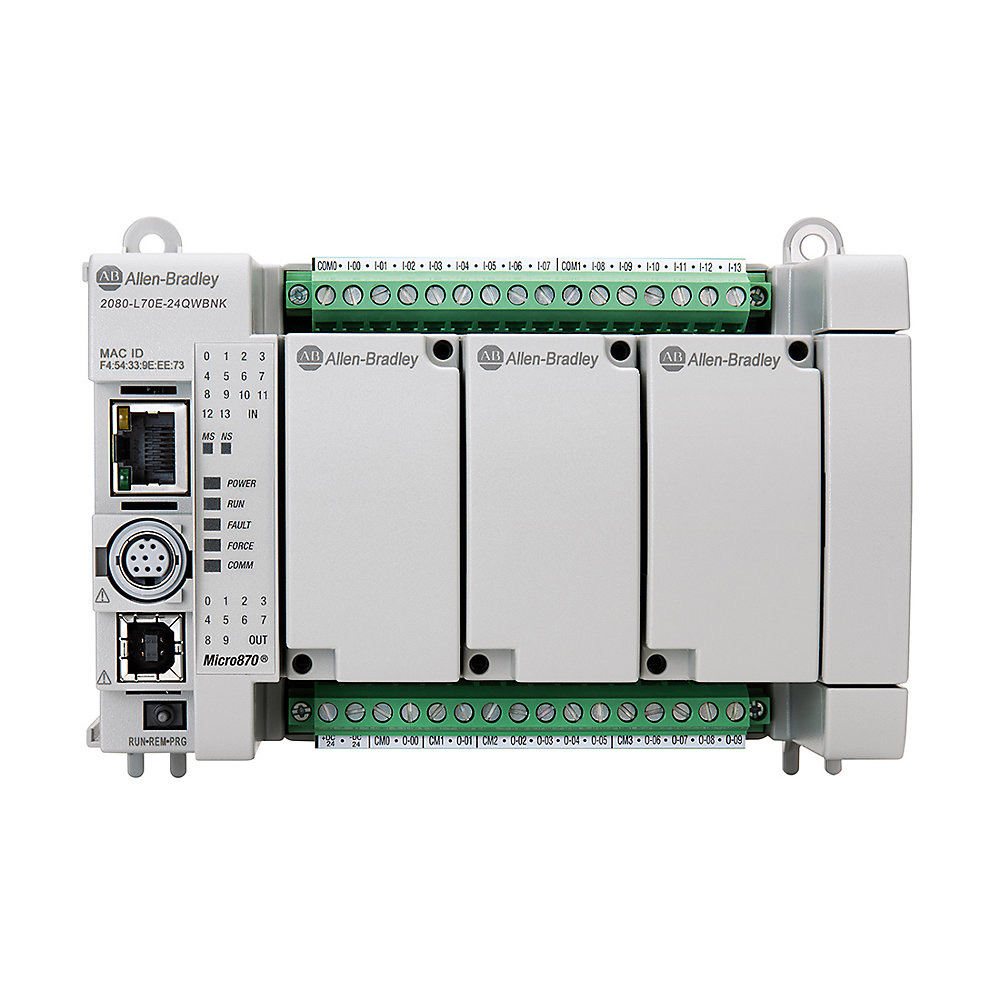 Allen-Bradley Micro870 24 I/O EIP Controller DNP3 CC 2080-L70E-24QWBNK 2080-L70E-24QWBNK