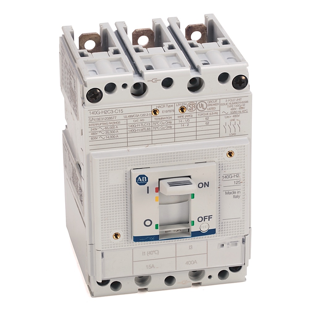 Allen-Bradley 125A H Frame Molded Case Ckt-Bkr 140G-H2C3-C63 140G-H2C3-C63