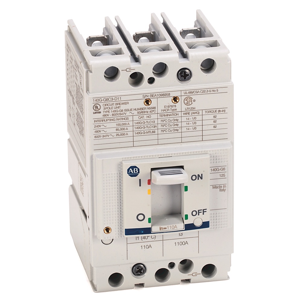 Allen-Bradley 140G 125A Frame Molded Case Ckt-Bkr 140G-G6C3-D10 140G-G6C3-D10
