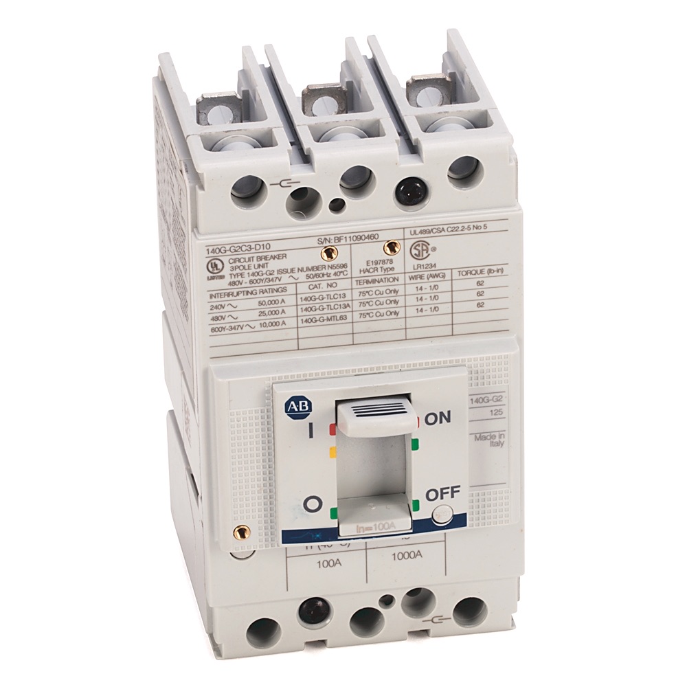 Allen-Bradley 140G 125A Frame Molded Case Ckt-Bkr 140G-G2C3-D10 140G-G2C3-D10