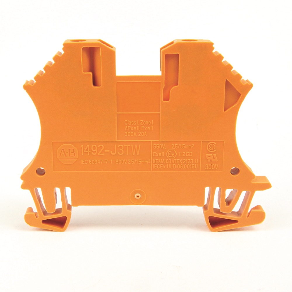 Allen-Bradley IEC 1-Ckt Feed-Thru Blk 3 Conn Pts 1492-J3TW-OR 1492-J3TW-OR