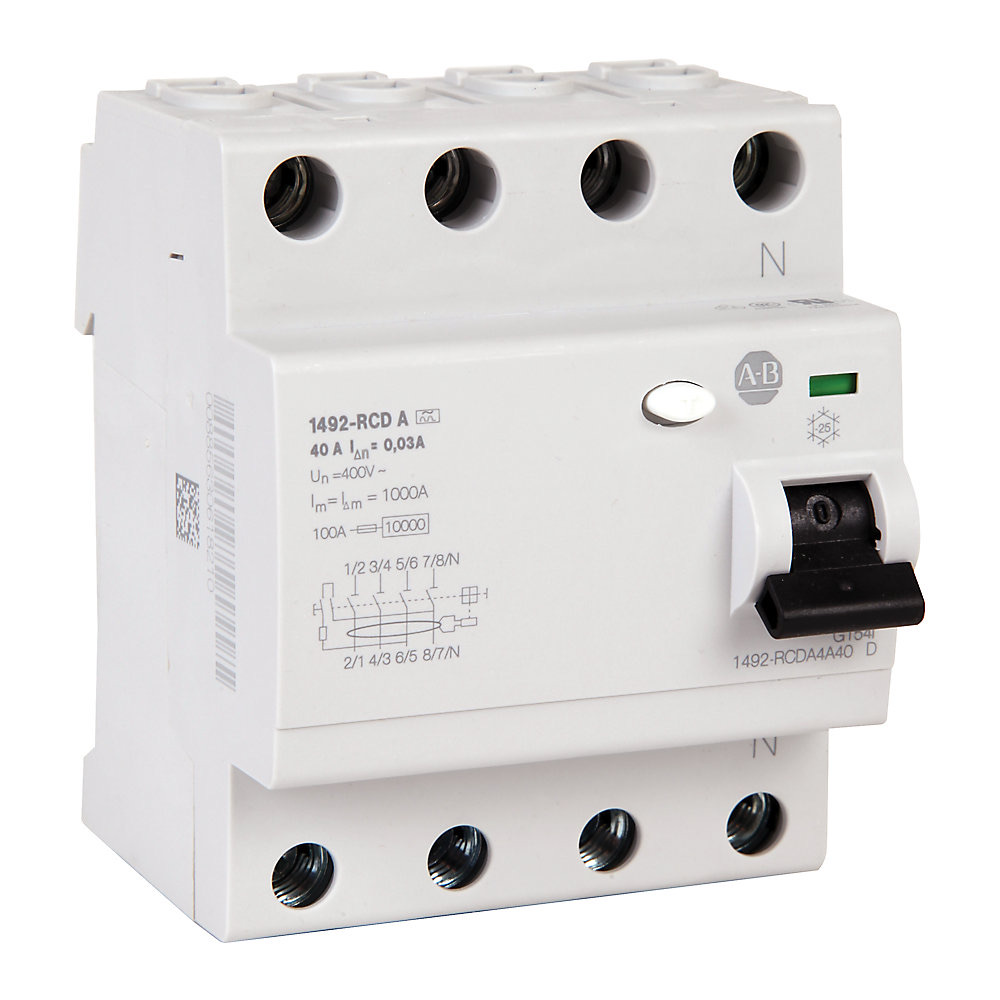 Allen-Bradley Residual Current Device 40 A, 4 P 1492-RCDA4A40-US 1492-RCDA4A40-US