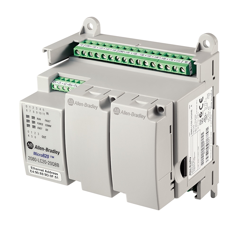 Allen-Bradley Micro820 20 I/O ENet/IP Controller CC 2080-L20E-20QBBK 2080-L20E-20QBBK