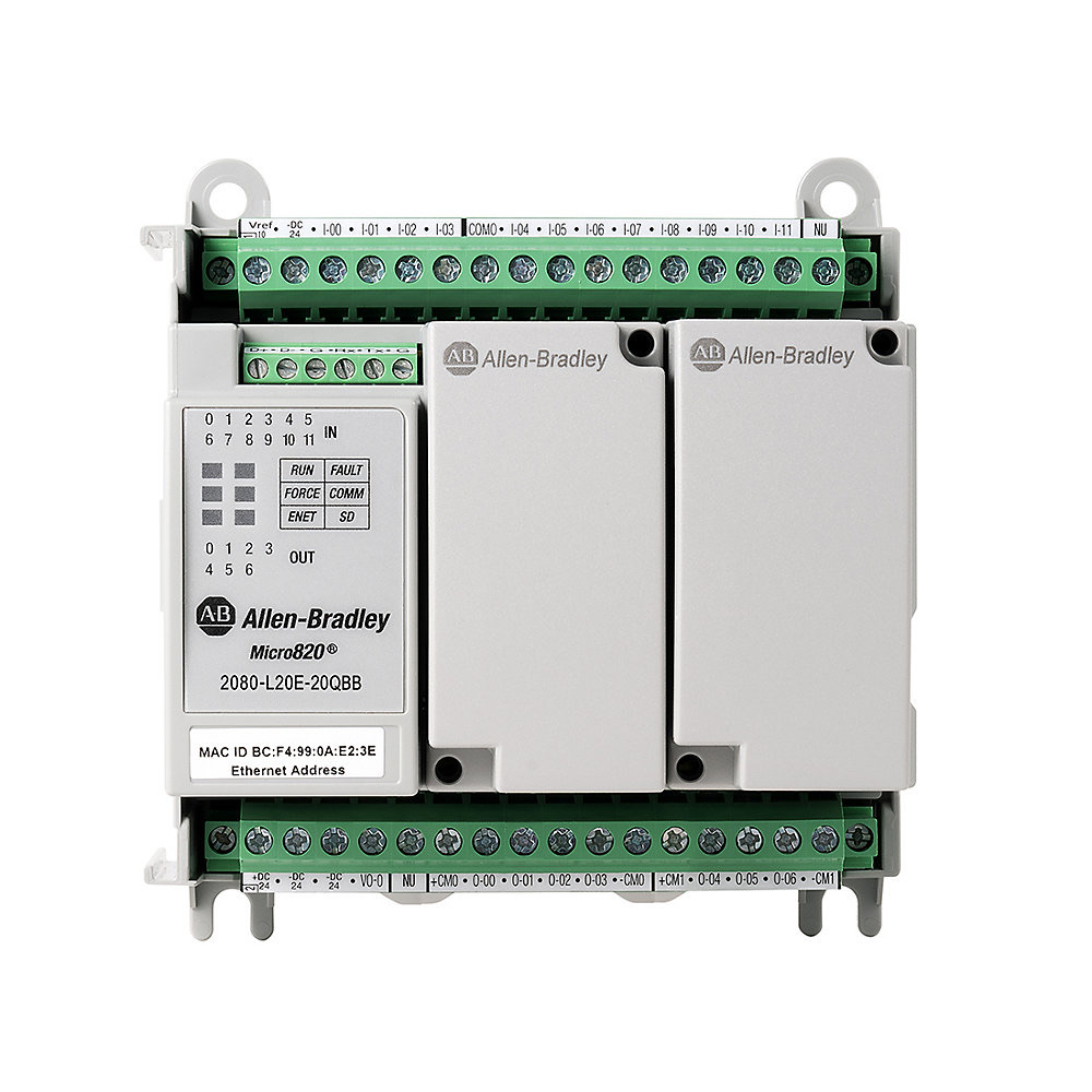 Allen-Bradley Micro820 20 I/O ENet/IP Controller 2080-L20E-20QBB 2080-L20E-20QBB